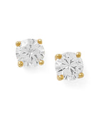 White Rosette Gold Stud