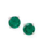 Green Rosette Silver Stud