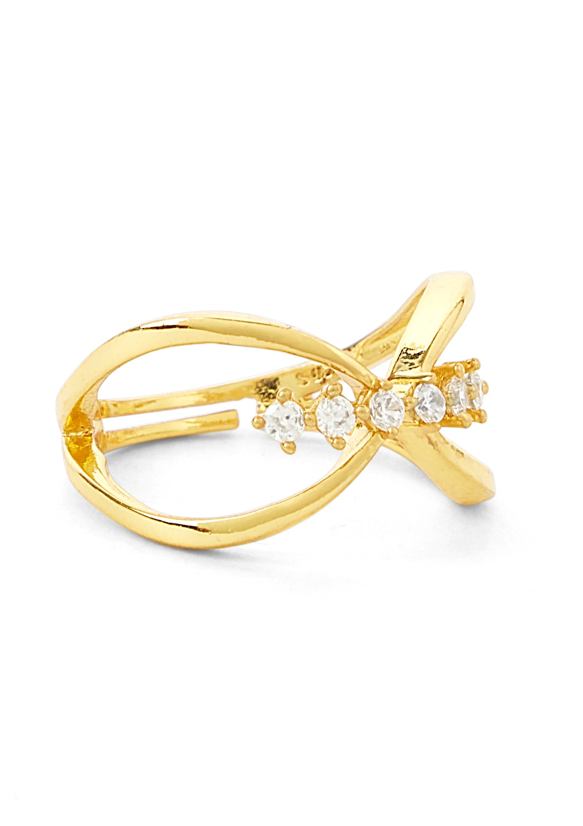 Sterling Silver Infinte Love Ring with Green Cz stones