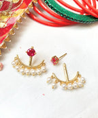 Yasmin Red 2 in 1 earring