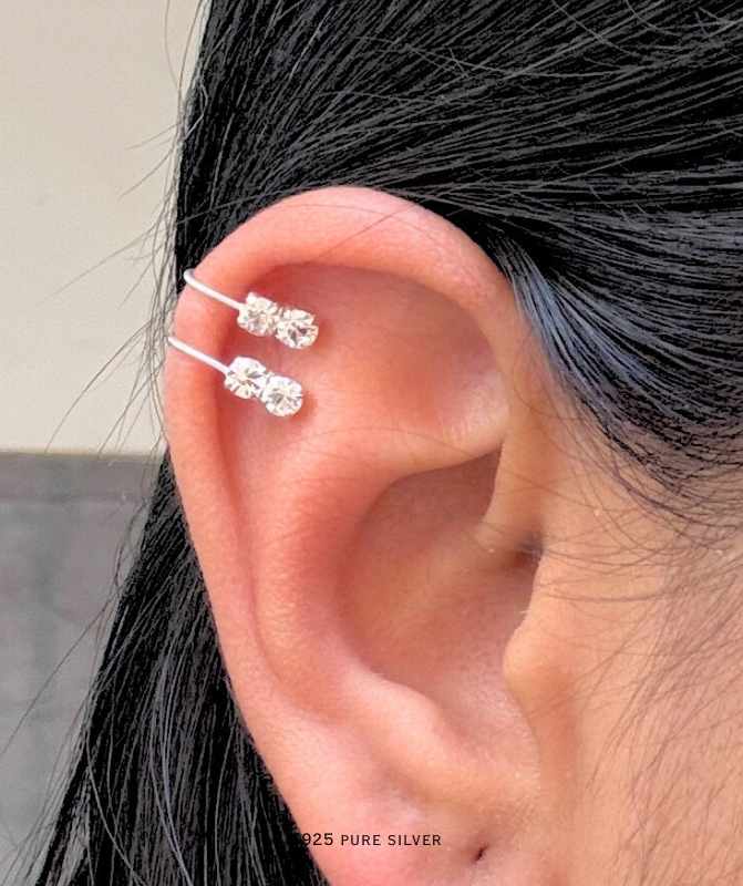 Cz Ear clip-on ( no piercing)