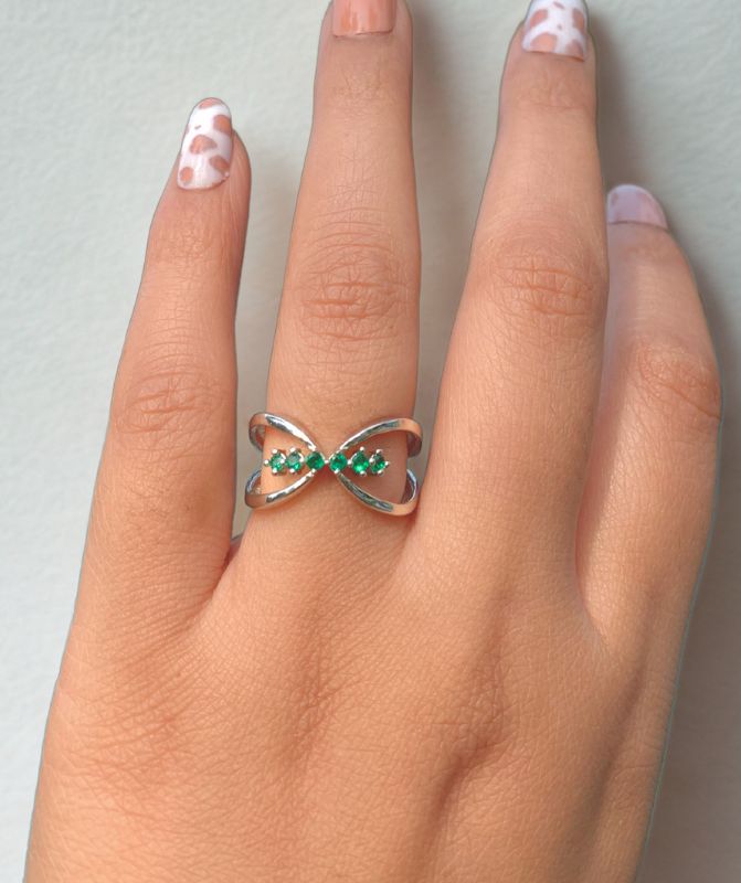 925 Silver Adjustable Infinite Love Ring in Gold Plating