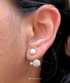 Halo front & back earring