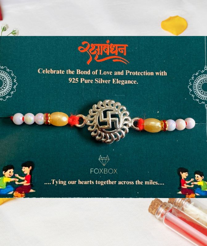 Swastik Mandal Silver Rakhi