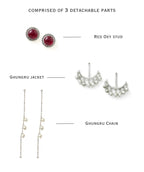 4 in 1 Pure SIlver Detachable Ghunguru Earring