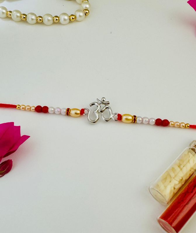 Chandra OM Silver Rakhi