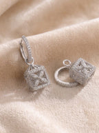 2 in 1 Pure Silver Hoop Earring with Detachable Jhumki