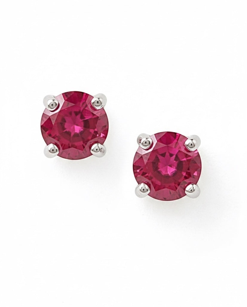 Pure Silver Blue Solitaire Stud Earring