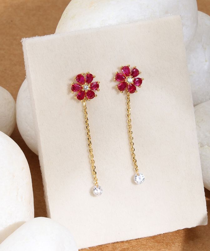 2 in 1 Pure Silver Merlot earring with detachable drop