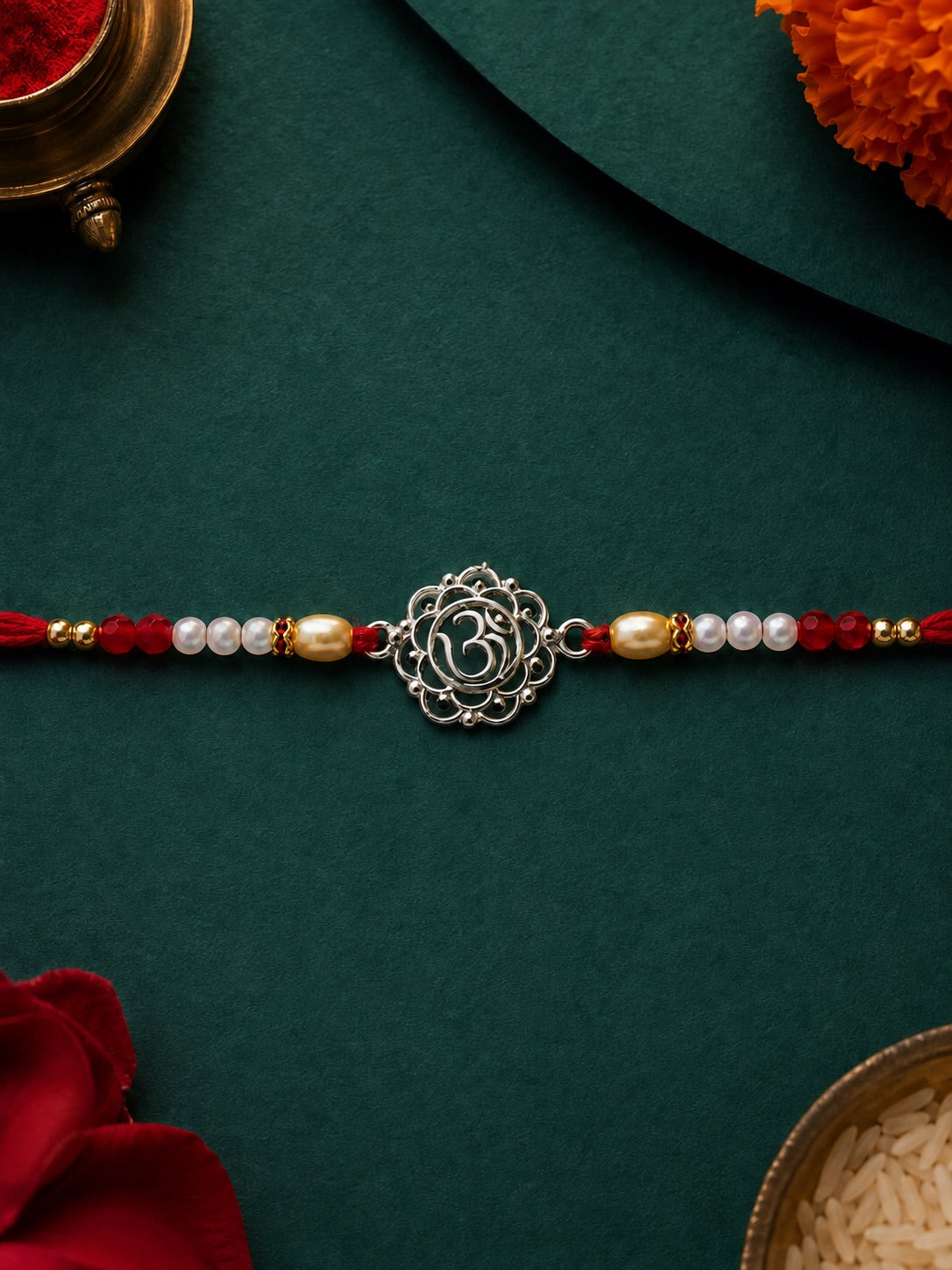 Om Mandala Silver Rakhi