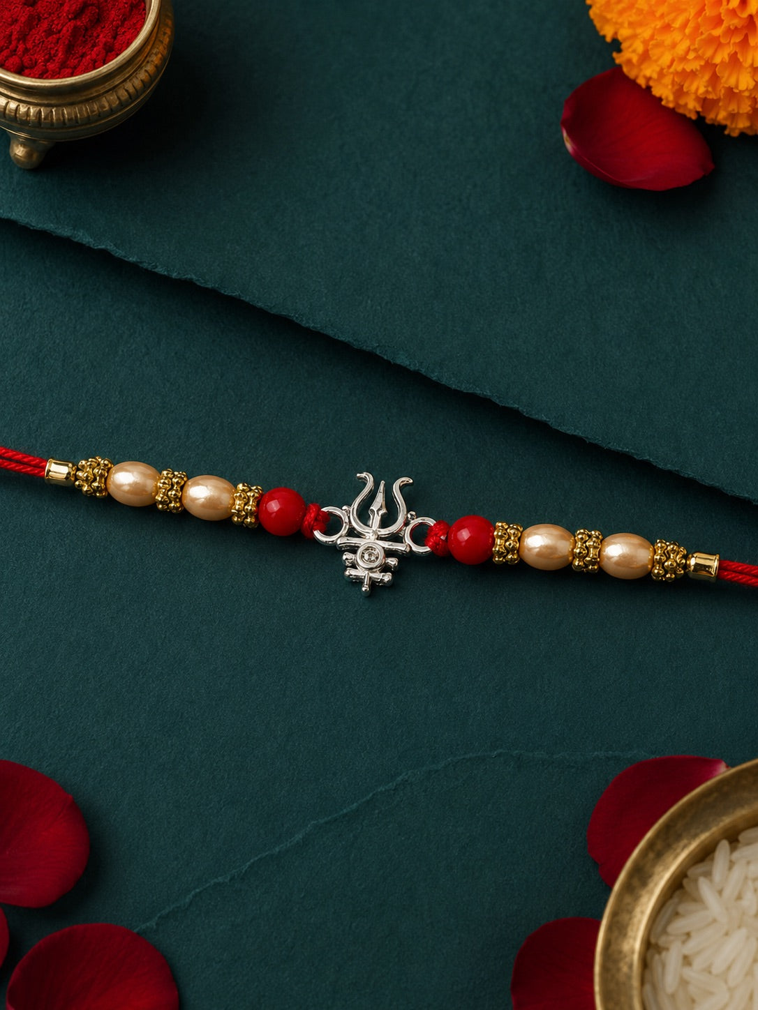 925 Pure Silver Trishul Rakhi