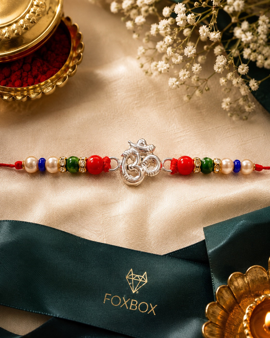 OM Pure Silver Rakhi