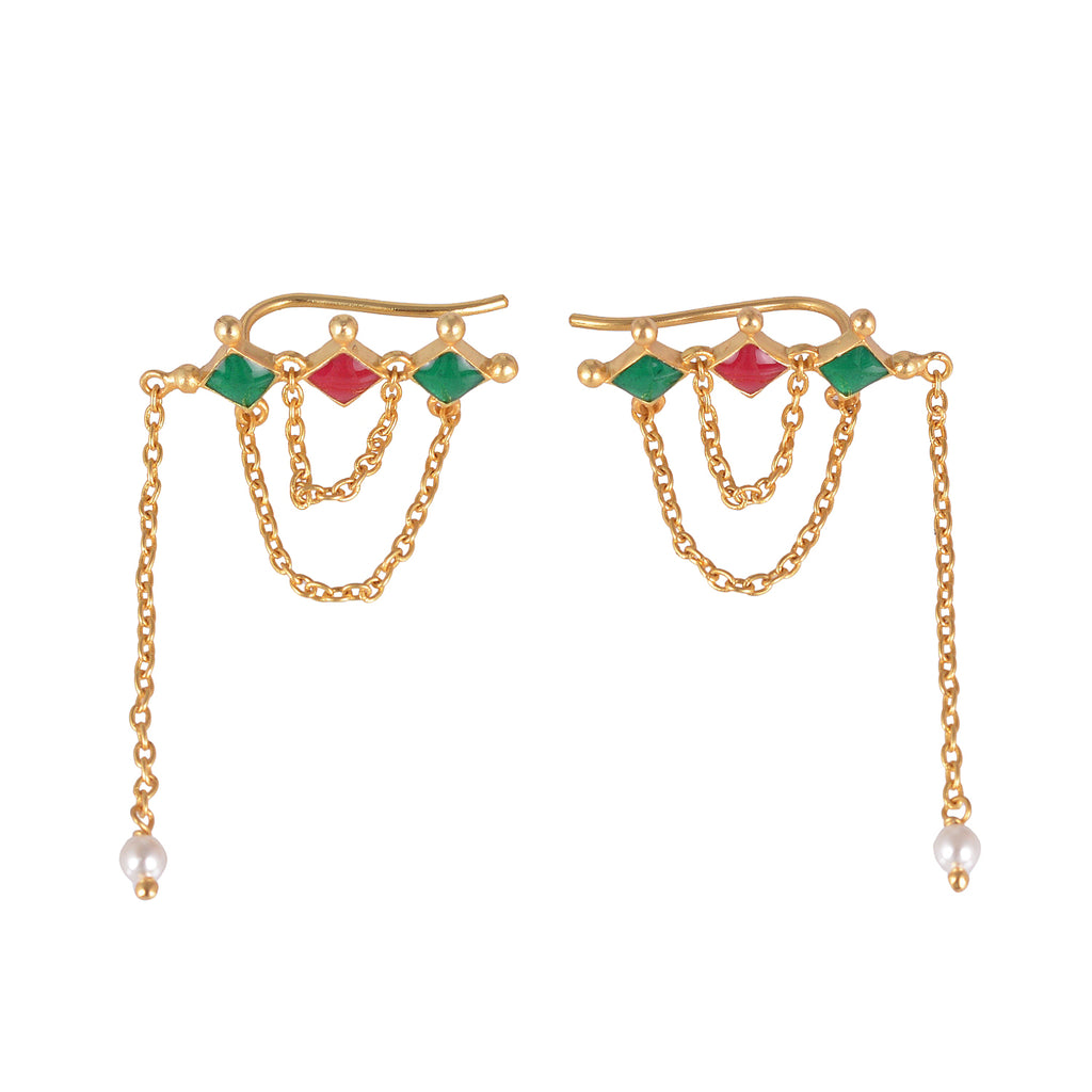 Charcha Red & Green in 925 Pure Silver