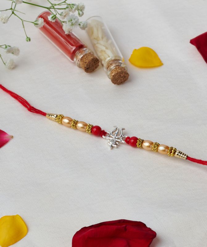 Trishul Pure Silver Rakhi