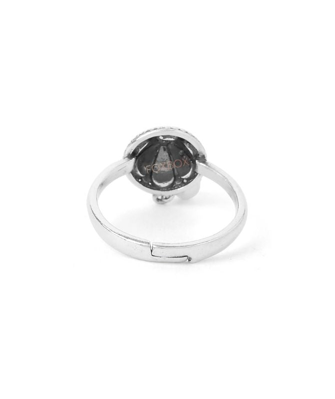 925 Pure Silver Blush Dome Adjustable Ring