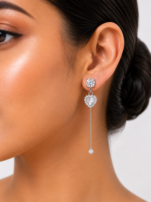 4 in 1 Pure Silver Detachable Ella earring