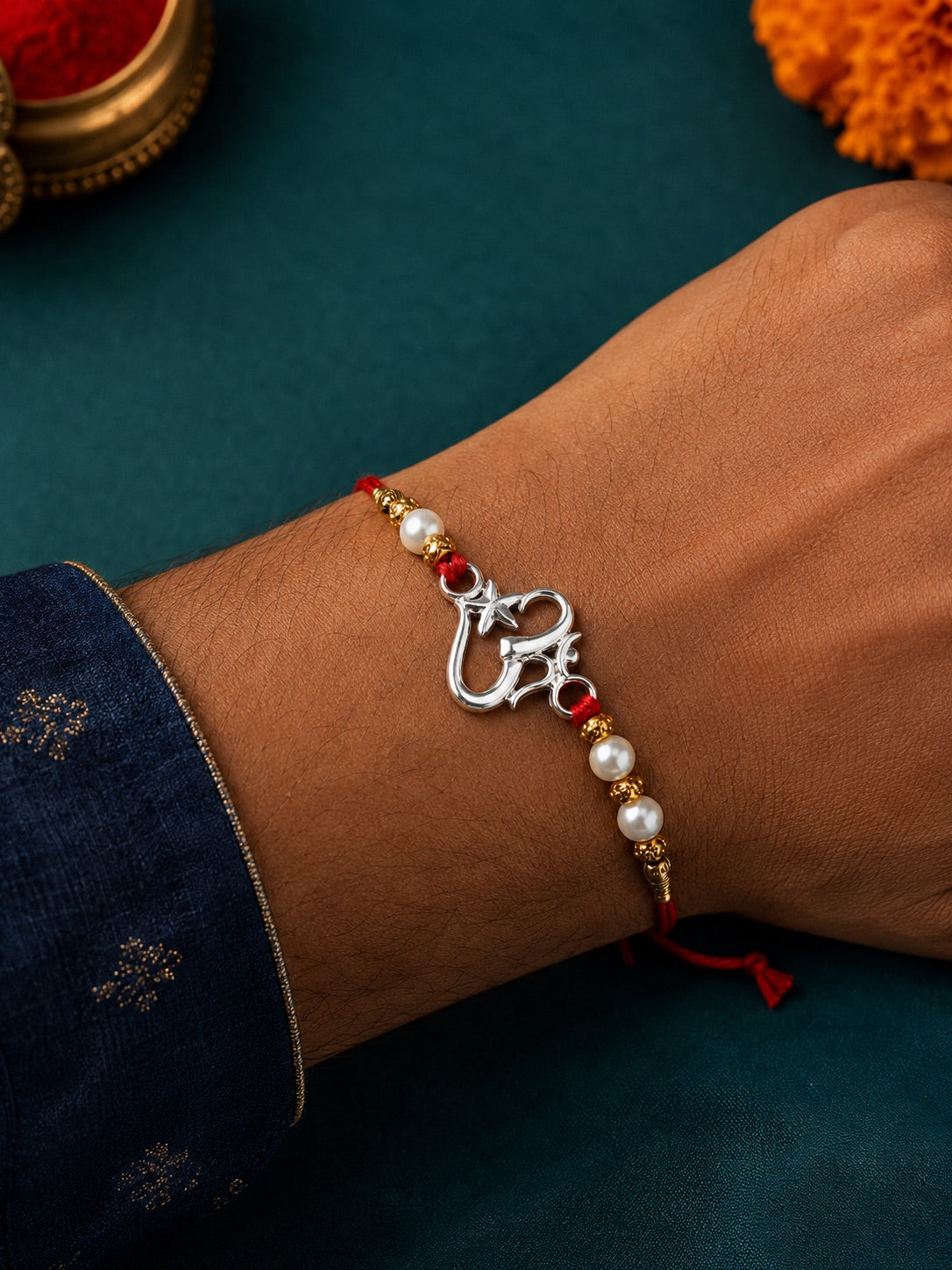 Sterling Silver Om Star Rakhi