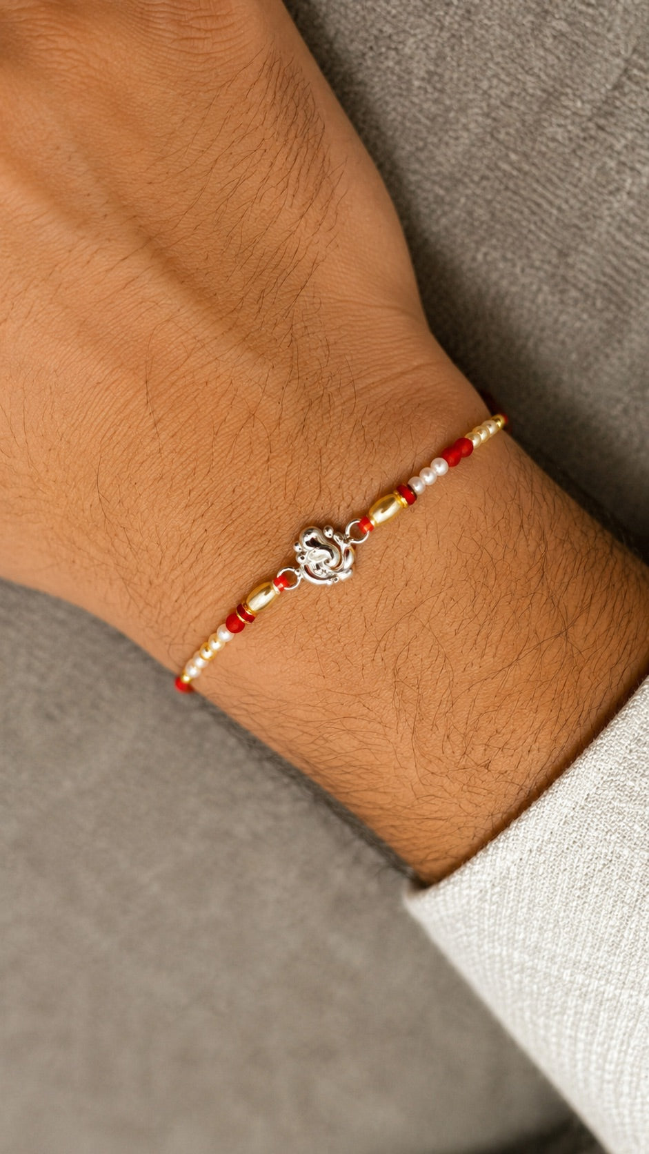 925 Pure Silver Ganesha Rakhi