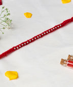 Rakshamoli 20 Silver Beads (Maroon)