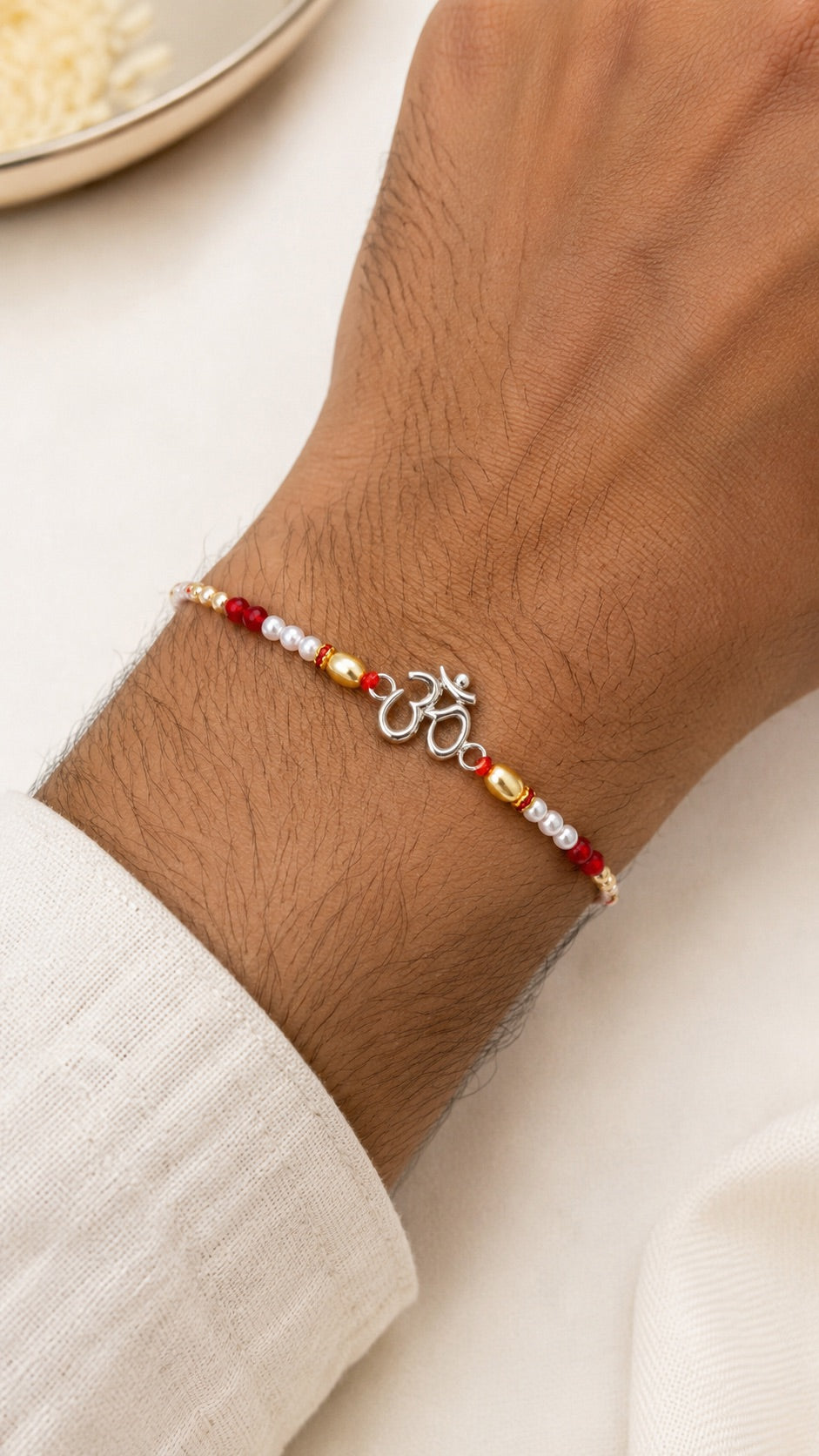 925 pure Silver OM Rakhi