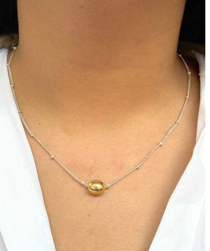 Golden sphere chain pendant