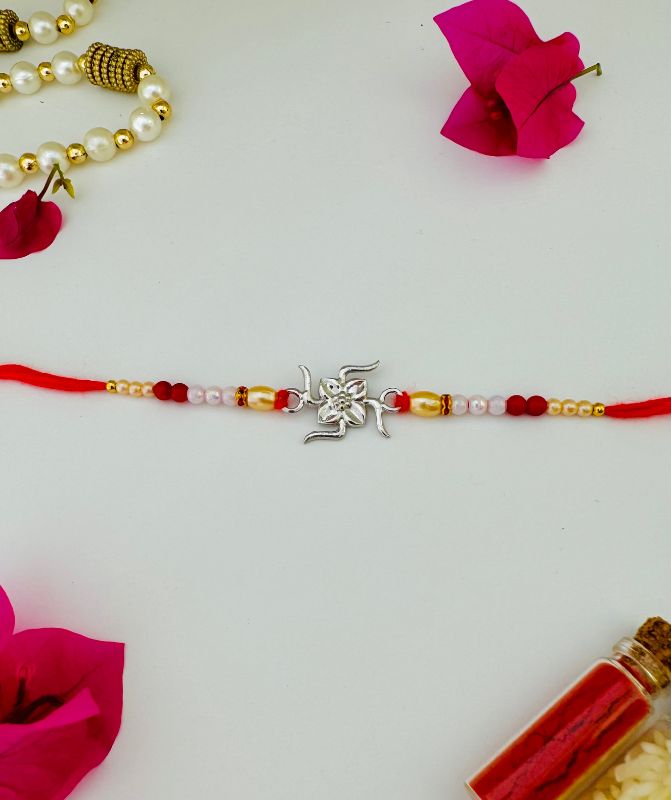 Swastik Silver Rakhi