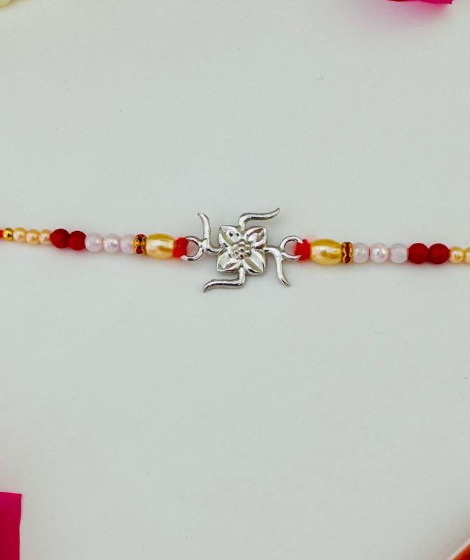 Swastik Silver Rakhi