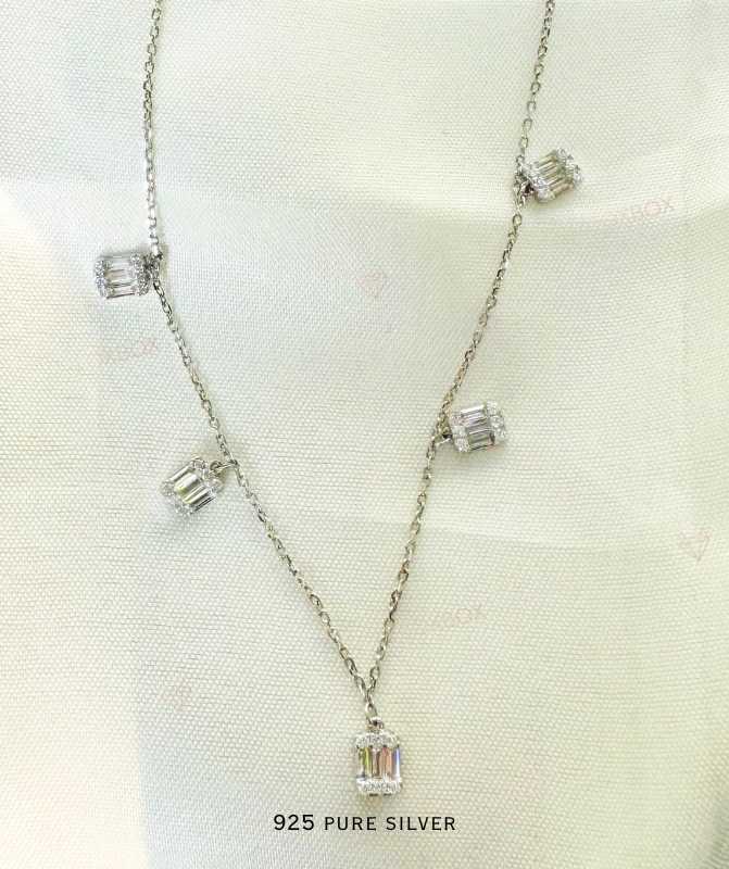 Baguette charm necklace 1