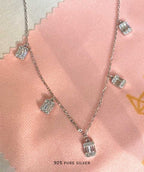 Baguette charm necklace 1