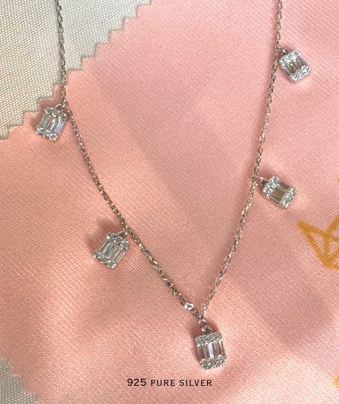 Baguette charm necklace 1