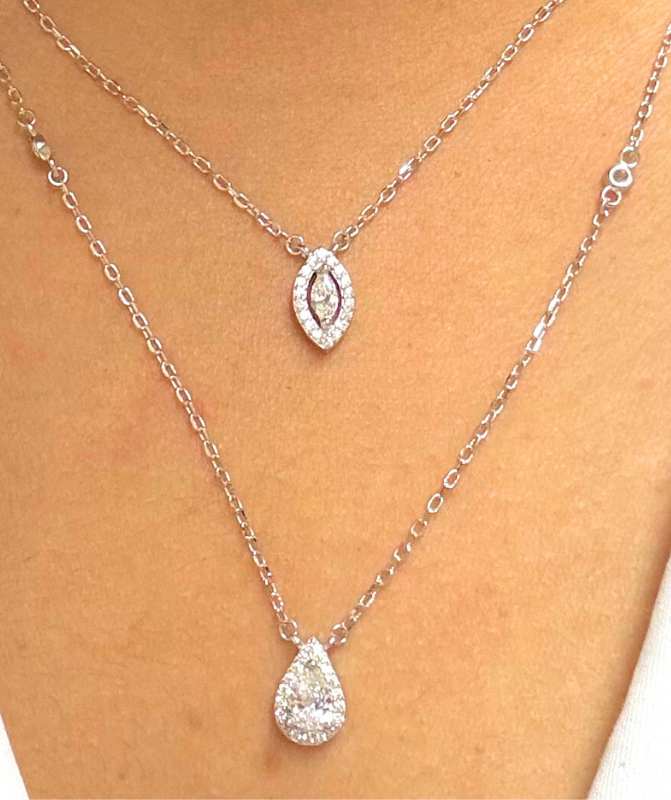 Cz 2 layer necklace 1
