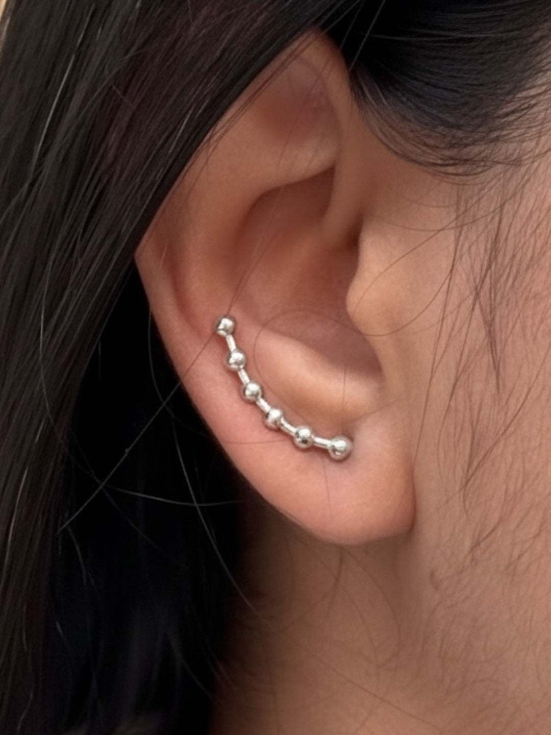 925 Pure Silver Ball Earcuff