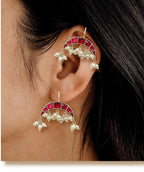 Lal Gul Hook Earring in 925 Oxidised Silver