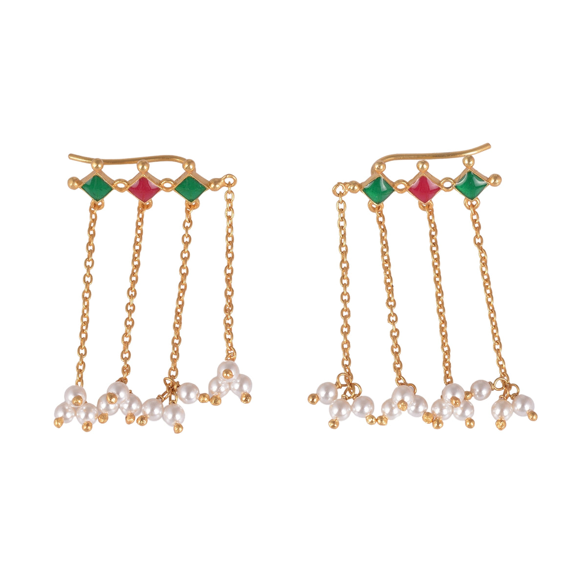 925 Silver Pearl Tassel Earcuff