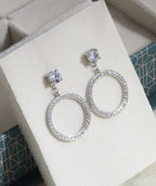 2 in 1 Pure Silver Phoebe Solitaire Earring with Detachable Drop