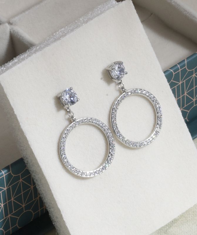 2 in 1 Pure Silver Phoebe Solitaire Earring with Detachable Drop