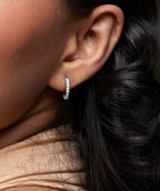 2 in 1 Pure Silver Hoop Earring with Detachable Jhumki