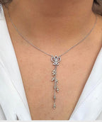 Lotus Necklace in Silver Oxidised Plating