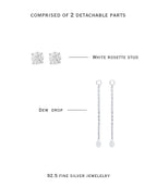 2 in 1 Silver Solitaire Stud with Detachable Dew Drop Eva Earring