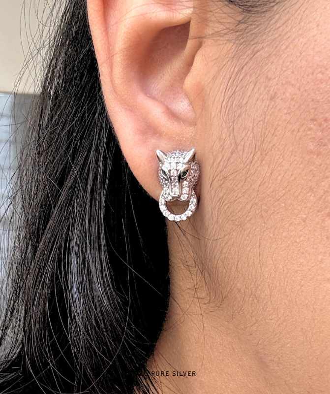 Panther ear stud 1
