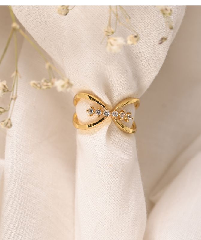 Sterling Silver Infinte Love Ring with Green Cz stones