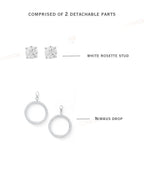 2 in 1 Pure Silver Phoebe Solitaire Earring with Detachable Drop