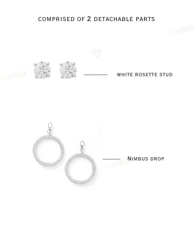 2 in 1 Pure Silver Phoebe Solitaire Earring with Detachable Drop