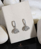 2 in 1 Detachable Jhumki Hoop Earring in 925 Pure Silver