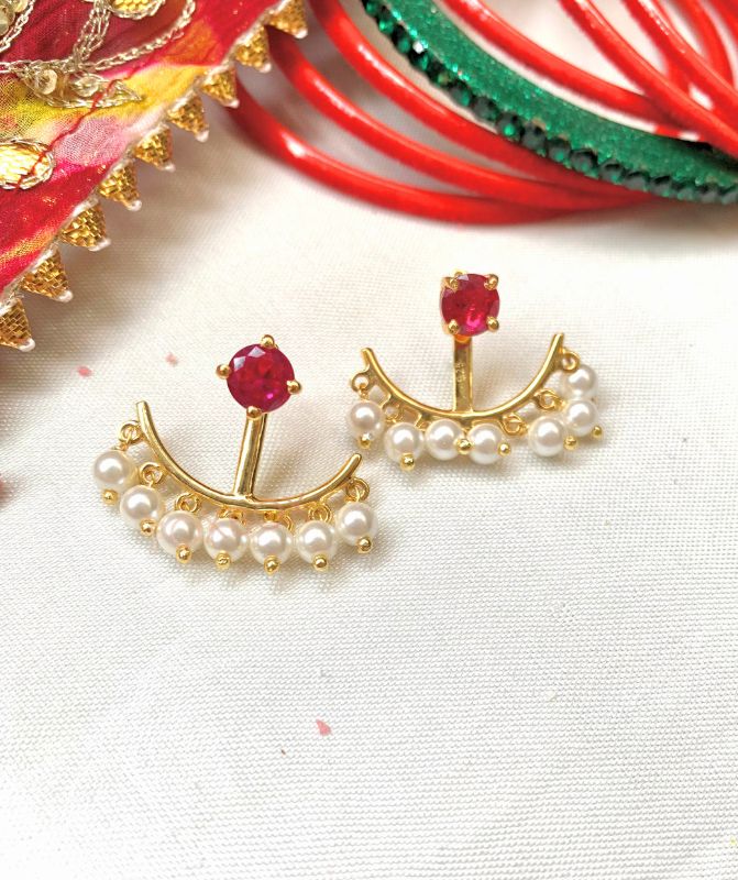 Yasmin Red 2 in 1 earring