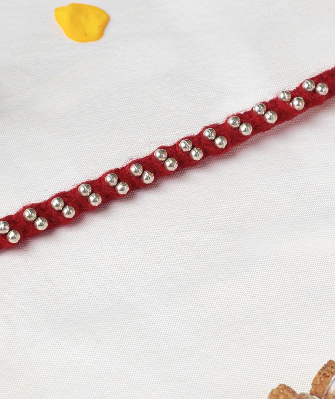 Rakshamoli 26 Silver Beads
