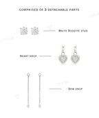4 in 1 Pure Silver Detachable Ella earring