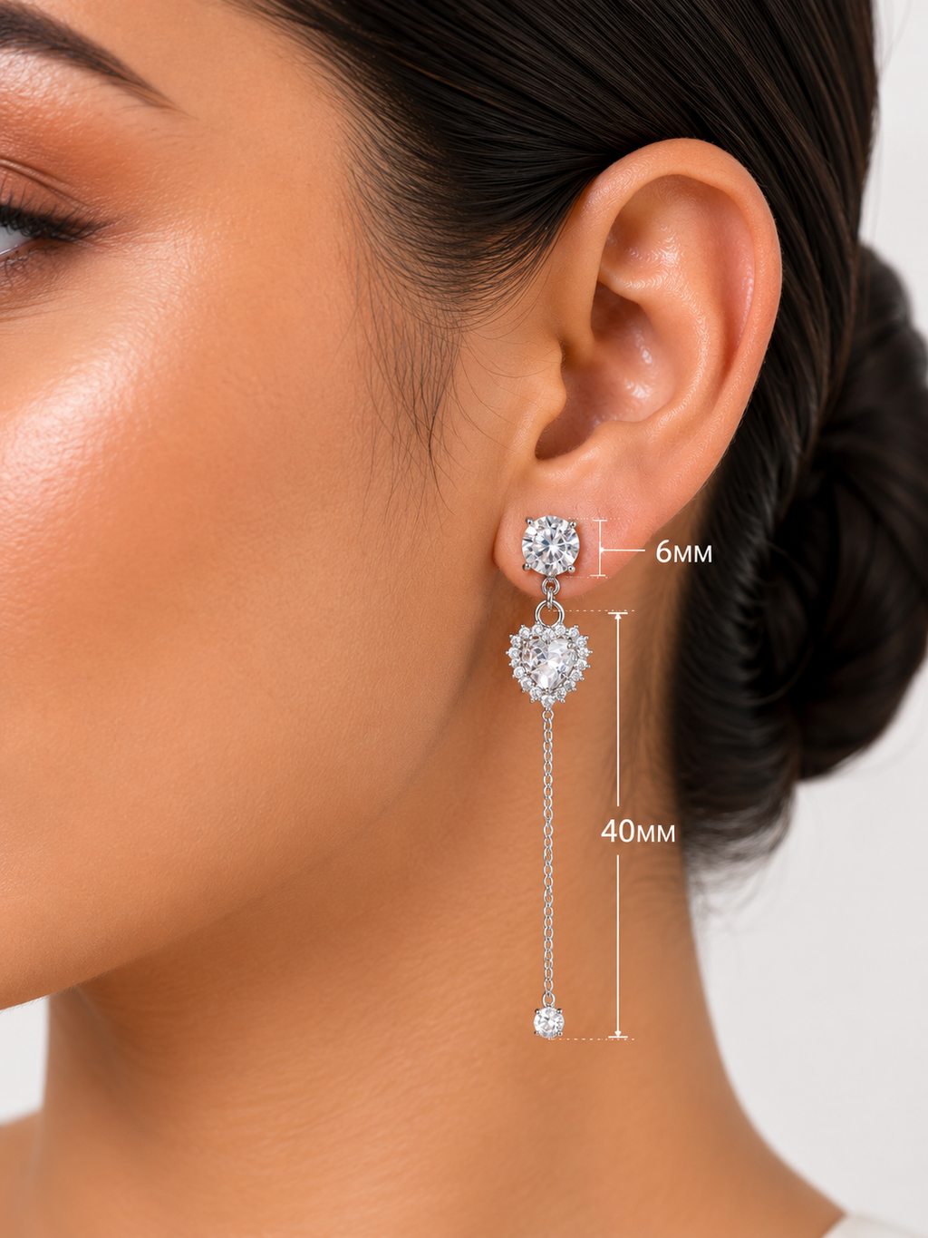 4 in 1 Pure Silver Detachable Ella earring