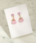 4 in 1 Pure Silver Detachable Daisy Jhumki Earring in Pink