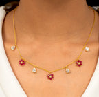 Red Floret Necklace Set